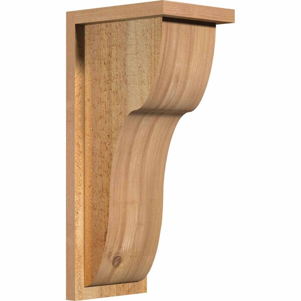 Ekena Millwork Carmel Rough Sawn Corbel w/Backplate, Western Red Cedar, 8"W x 10"D x 22"H COR08X10X22CAR01RWR - main